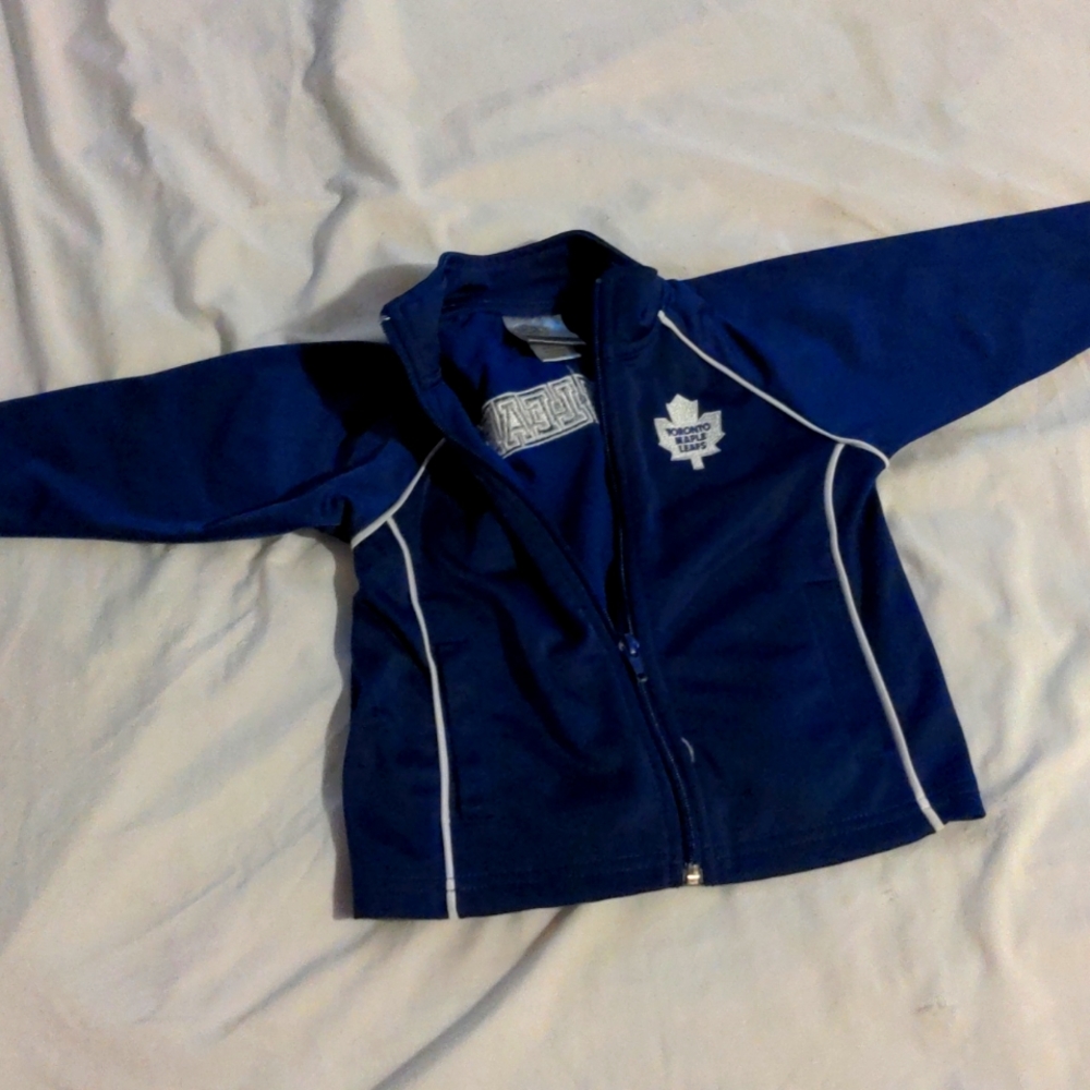 NHL Leafs Toddler Jacket 18 months dark navy blue.